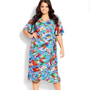 NWT avenue loralette multicolored wrap dress